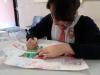 A F.3 student is drafting the Art Map.