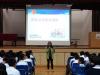 Miss Lam Ah Huen is giving a talk to our S.1 and S.2 students.