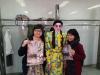 Our Music teacher Miss Wong KL (left) and Chinese teacher Miss Siu WN (right) went to the backstage and encouraged him.