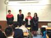 5A Chan Wai Ling, 5B Ng Man Wai, 5C Wong Cheuk Ni and 5F Lam Chi Ching are sharing with students some important factors for selecting electives.