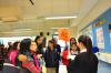 In the Guided Tour, a student helper introduces the information in the Geography Room.