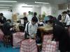 Student volunteers helped sorting out the donations.