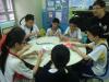 Students are teaching residents how to make the Teru teru bōzu.