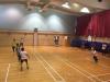 The JSC teacher and student team is having a friendly match with the alumni team.
