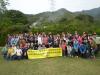 We are taking a group photo at Tan Chuk Hang Leisure Farm.