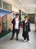 The student librarians dressed up as wizards and were ready to distribute the worksheets to the students.