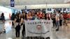 All students took a photo at Hong Kong International Airport.