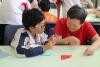 Our students were making handicrafts with the service users.