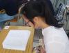 Students were concentrated on the questions.