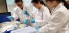 Our teachers were practising the pipetting skills by aliquoting different DNA samples into different labelled microcentrifuge tubes as well as pipetting restriction enzymes into each tube containing DNA samples of the crimes. 
