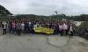 The participants took a picture in front of the Fanling Ping Che Strawberry Farm.