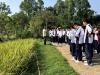 Students are visiting an organic farm nearby.