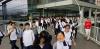 Students were walking to the venue.