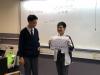 Students were showing their master piece.