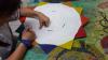 This student was drawing the pattern with oil markers.