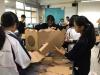 The students were making the body of the mascot.