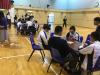 Teachers and Students Union members helped keep order in the school hall.