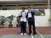 Two students are excited while waiting for the competition.