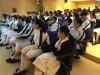 The students are listening intently about life planning in the lecture theatre.