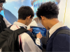Students enjoying the interactive game