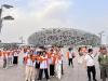 Students are taking photo at the entrance of Beijing’s National Stadium, which allowing the students to connect with the historic 2008 Olympic spirit.