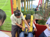 The operator is introducing to students about the safety rules and what are the maintenance routines to set off a roller coaster.