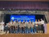 The football team proudly receives their well-deserved prize, celebrating a season of hard work and teamwork.