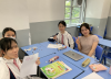 Creative chat time where students and teachers relax, draw, and share ideas together
