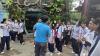 An instructor introduces the environment for the panda.