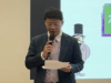 Principal Wong giving a welcome speech to our alumni.