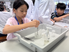 Student performing a simple DNA extraction.