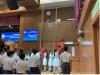 Members of the Flag Guard conduct the national flag raising ceremony during the opening ceremony.